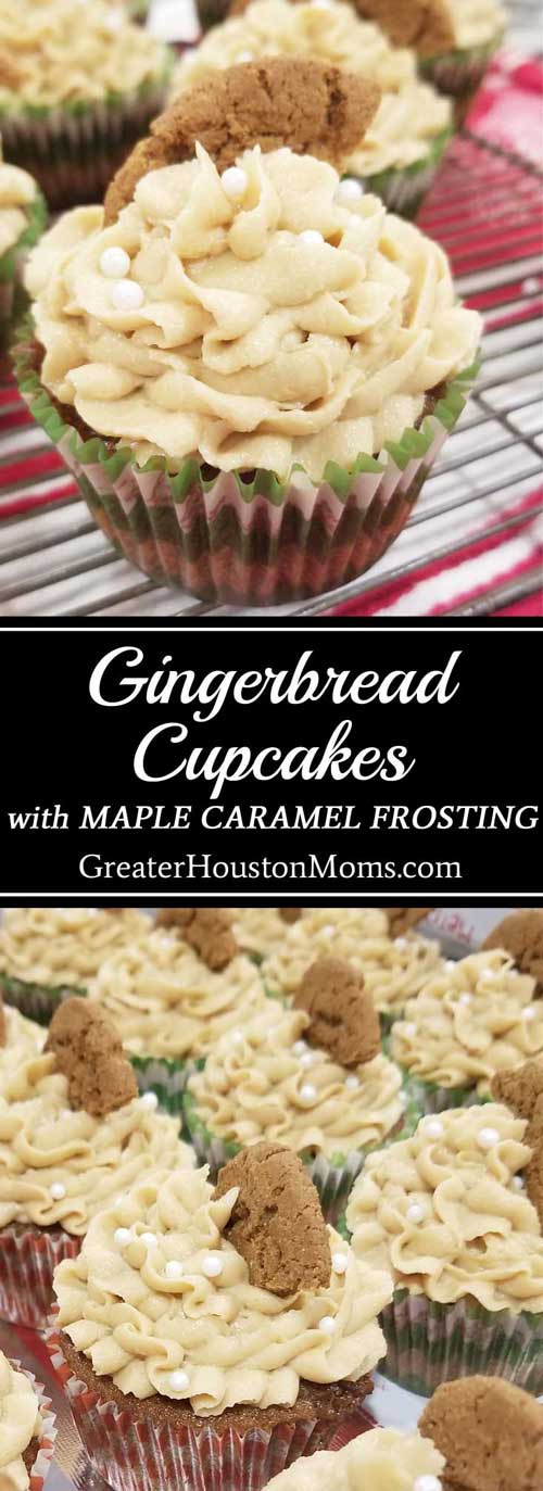 Gingerbread Cupcakes with Molasses Caramel Frosting