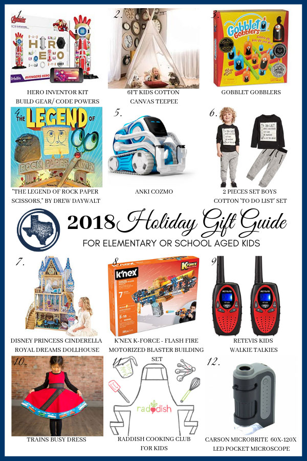 2018 Holiday Gift Guide FOR Elementary or School Aged Kids