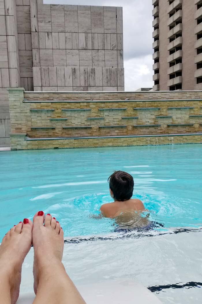 Rooftop Pool at the Adolphus Hotel in Dallas, TX