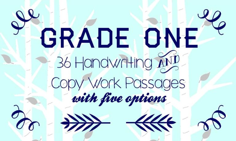 Copywork & Handwriting for Grade One: 36 First Lines from Classic Children’s Literature