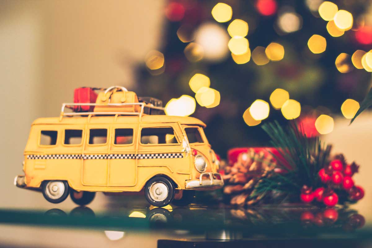 Yellow Christmas Holiday Van