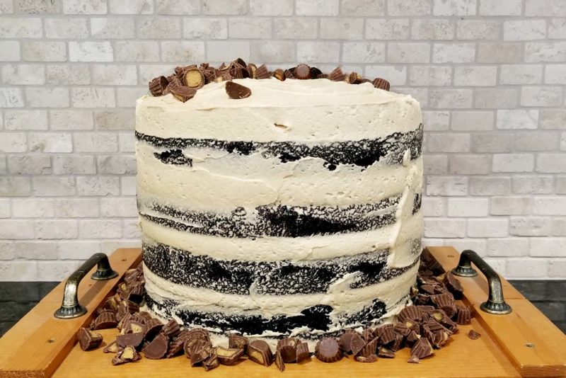 Sky High Chocolate Peanut Butter Whiskey Layer Cake | Greater Houston Moms