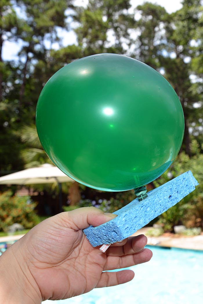 Balloon powered sponge store boat