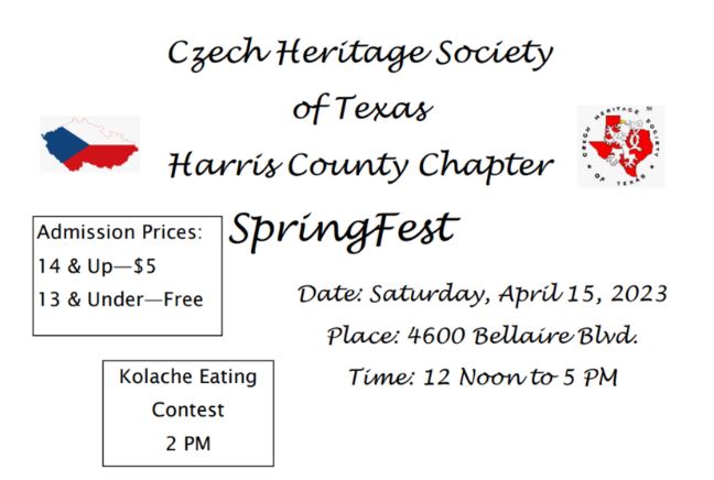 15 | Czech Heritage Society Harris County SpringFest at CCMH