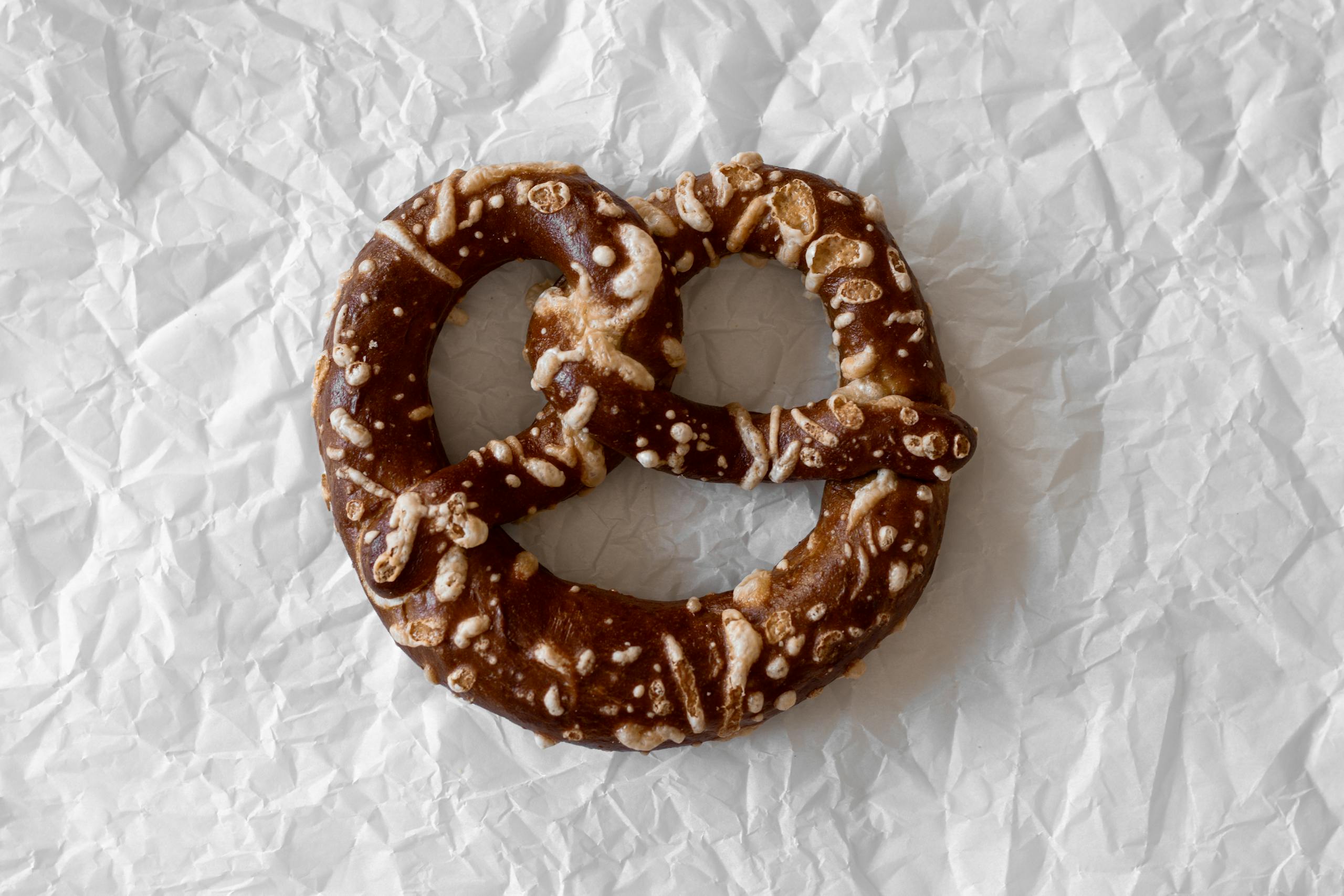 Salty Pretzel on White Background